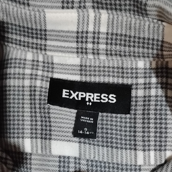 Express Men's Checkered Shirt in Gray and White - Picture 2 of 4